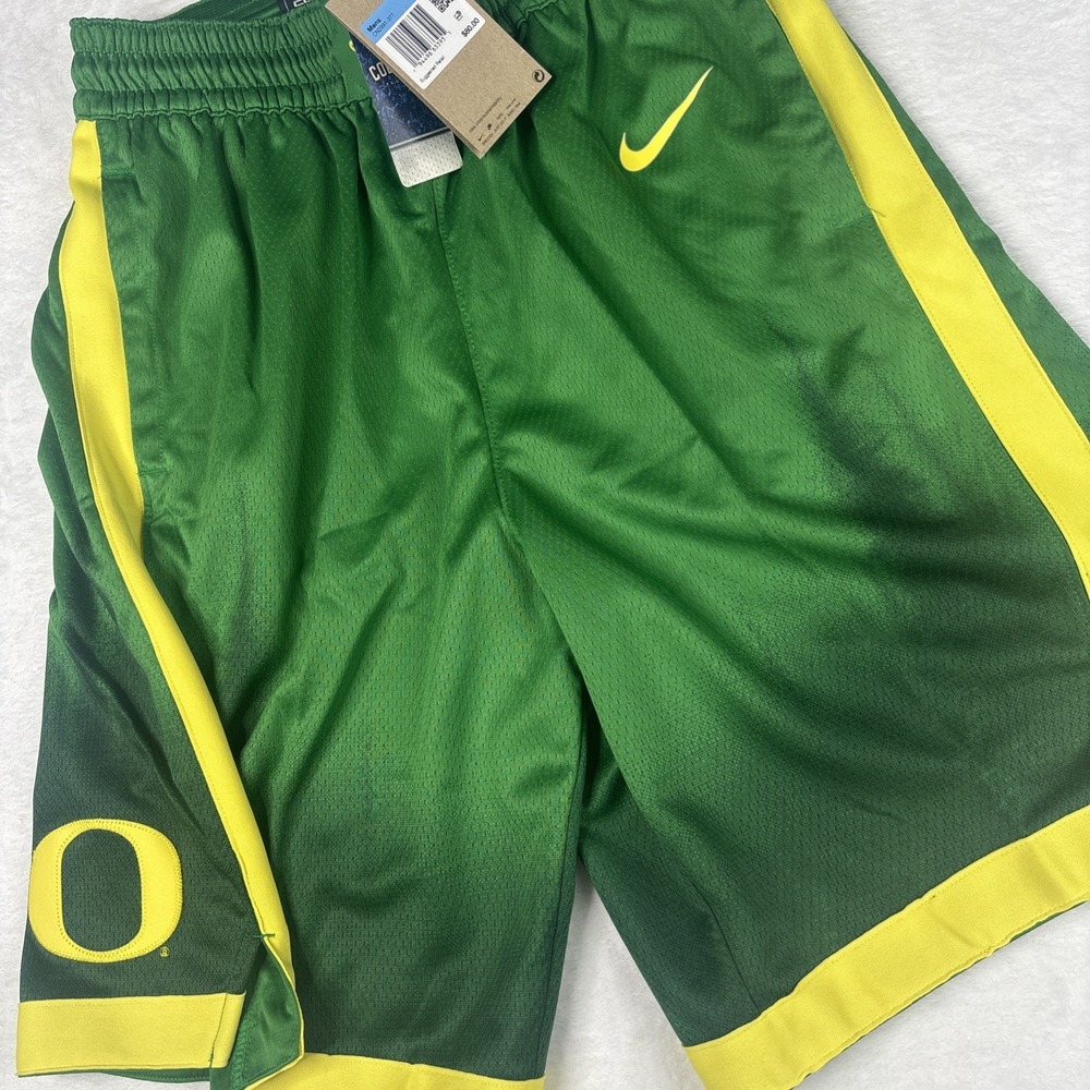 Nike Oregon Ducks Elite Basketball Shorts Men's Size: Medium Green/Yellow NWT - Picture 2 of 7